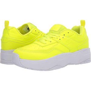 DC Women's E.tribeka Platform Tx Se Skate Shoes Neon Yellow Sneakers Size 8.5